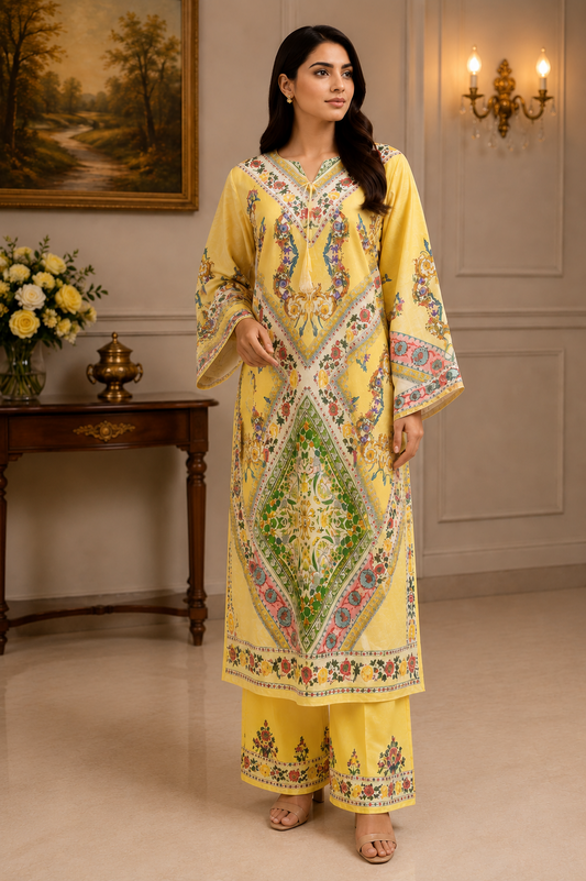 Sunshine Bloom Printed 2-Piece Lawn Suit