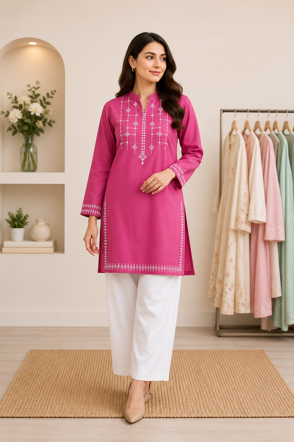 Premium Embroidered Farshi Shalwar Suit – 2 Piece