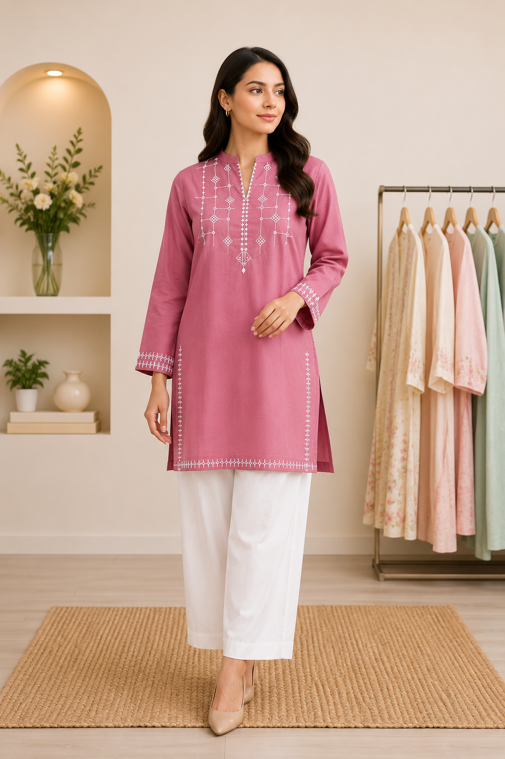 Premium Embroidered Farshi Shalwar Suit – 2 Piece