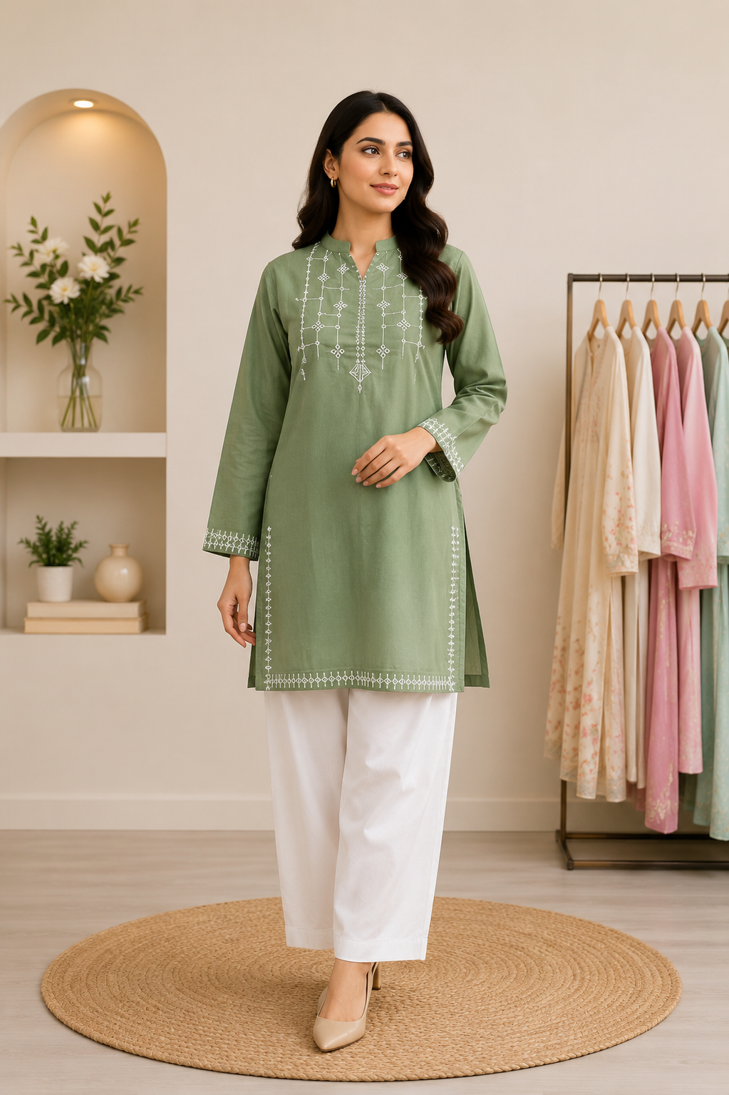 Premium Embroidered Farshi Shalwar Suit – 2 Piece