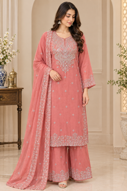 Rosewood Elegance Embroidered 3PC Suit