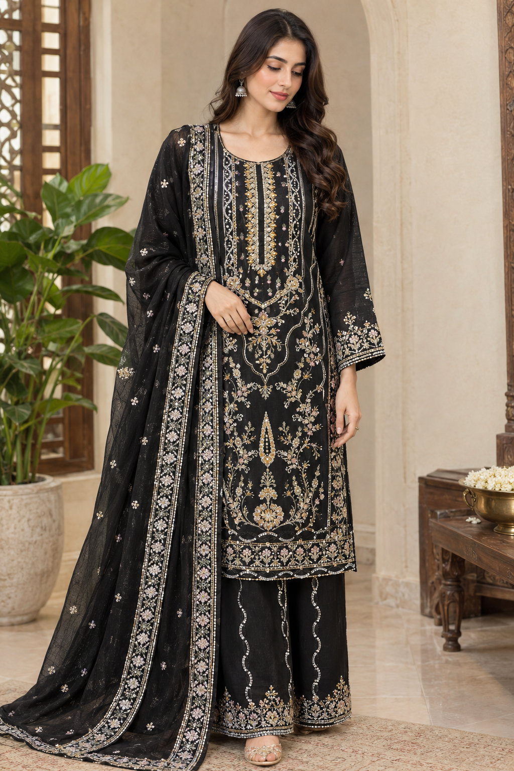 Regal Grace Embroidered 3PC Suit