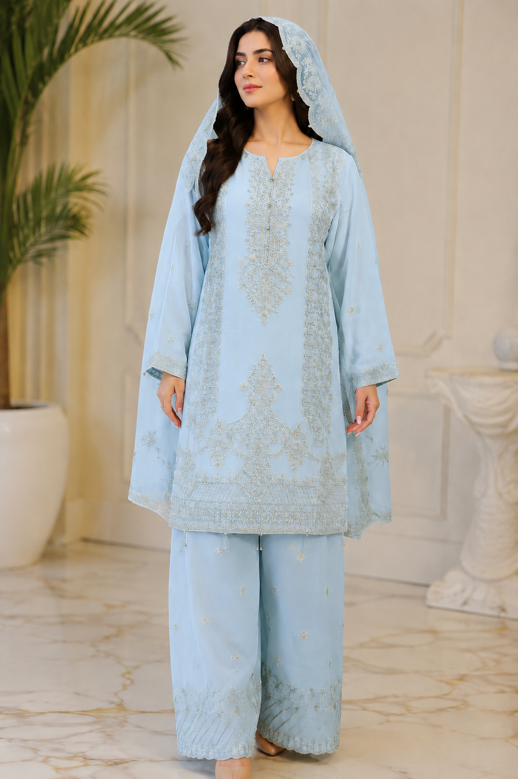 Embroidered 3-Piece Luxury Lawn Suit – Premium Collection
