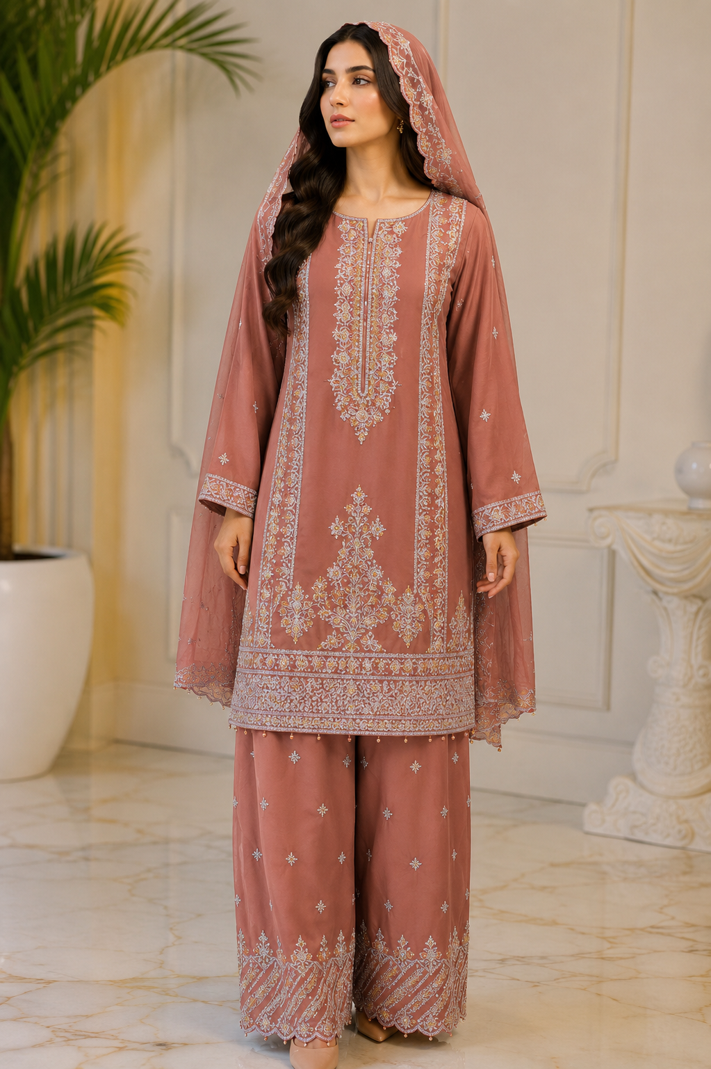 Embroidered 3-Piece Luxury Lawn Suit – Premium Collection