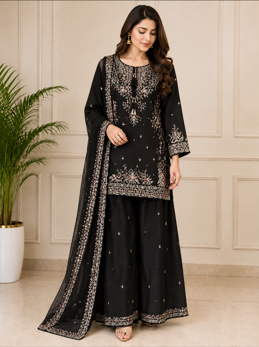 Ivory Blossom Embroidered 3-Piece Suit