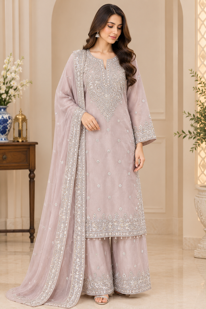 Rosewood Elegance Embroidered 3PC Suit