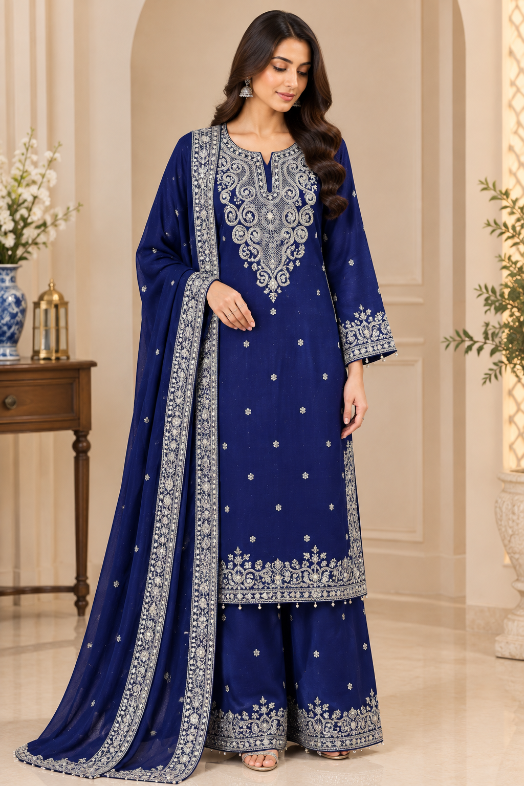 Rosewood Elegance Embroidered 3PC Suit