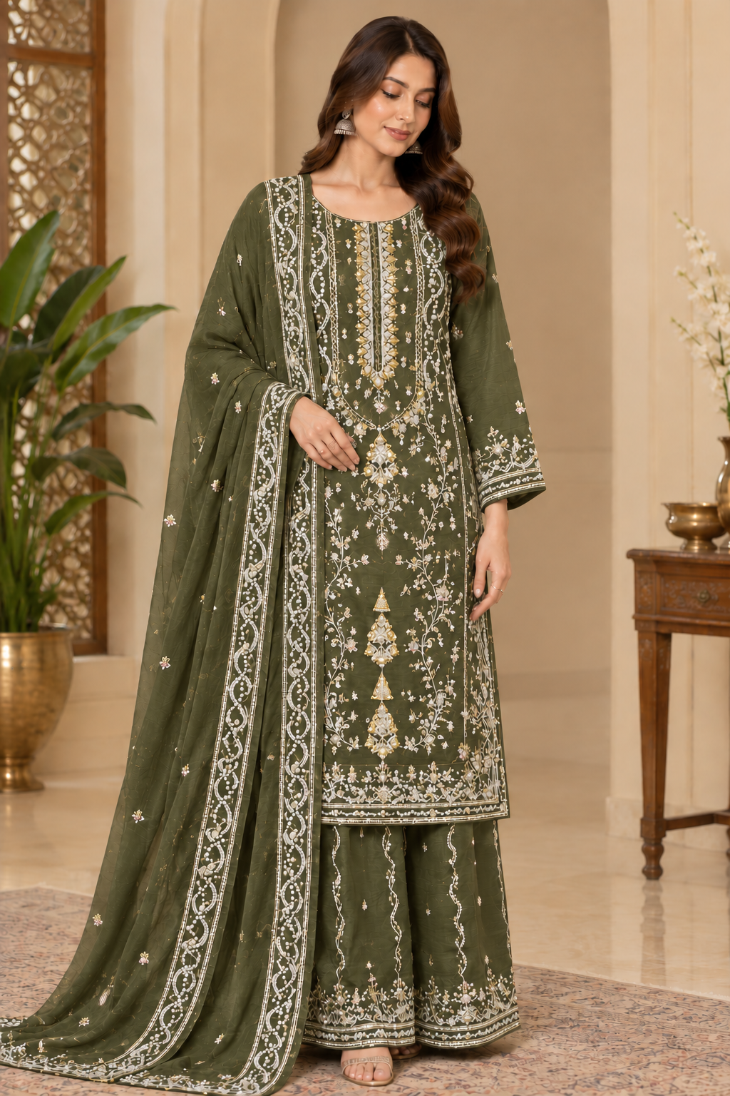 Regal Grace Embroidered 3PC Suit