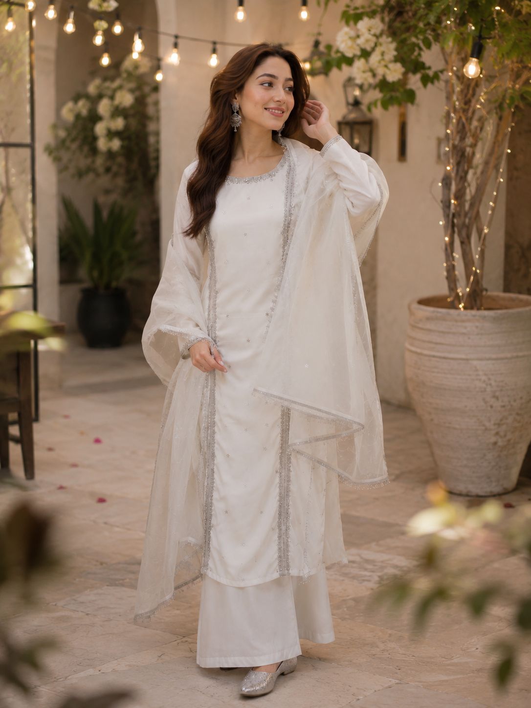 Noor Pearl  Embellished 3 Piece Suit