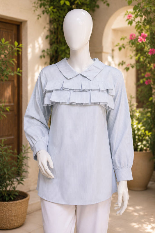Elegant Layered Ruffle Collar Women's Top