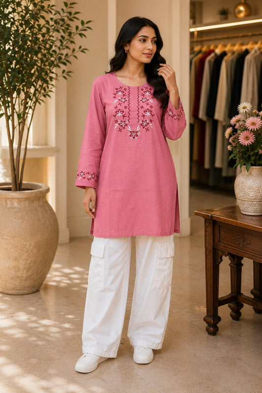 Floral Embroidered Original Lawn 2-Piece Co-Ord Set with Cargo Trouser