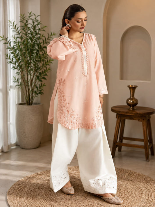 Blush Pearl Embroidered 2PC Suit