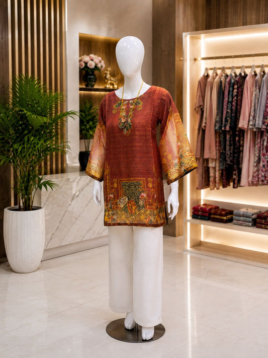 Rust Garden Printed Ladies Top