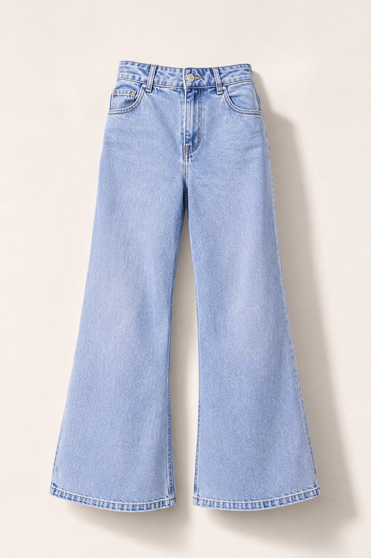 Light Wash High Waist Wide Leg Jeans for Women