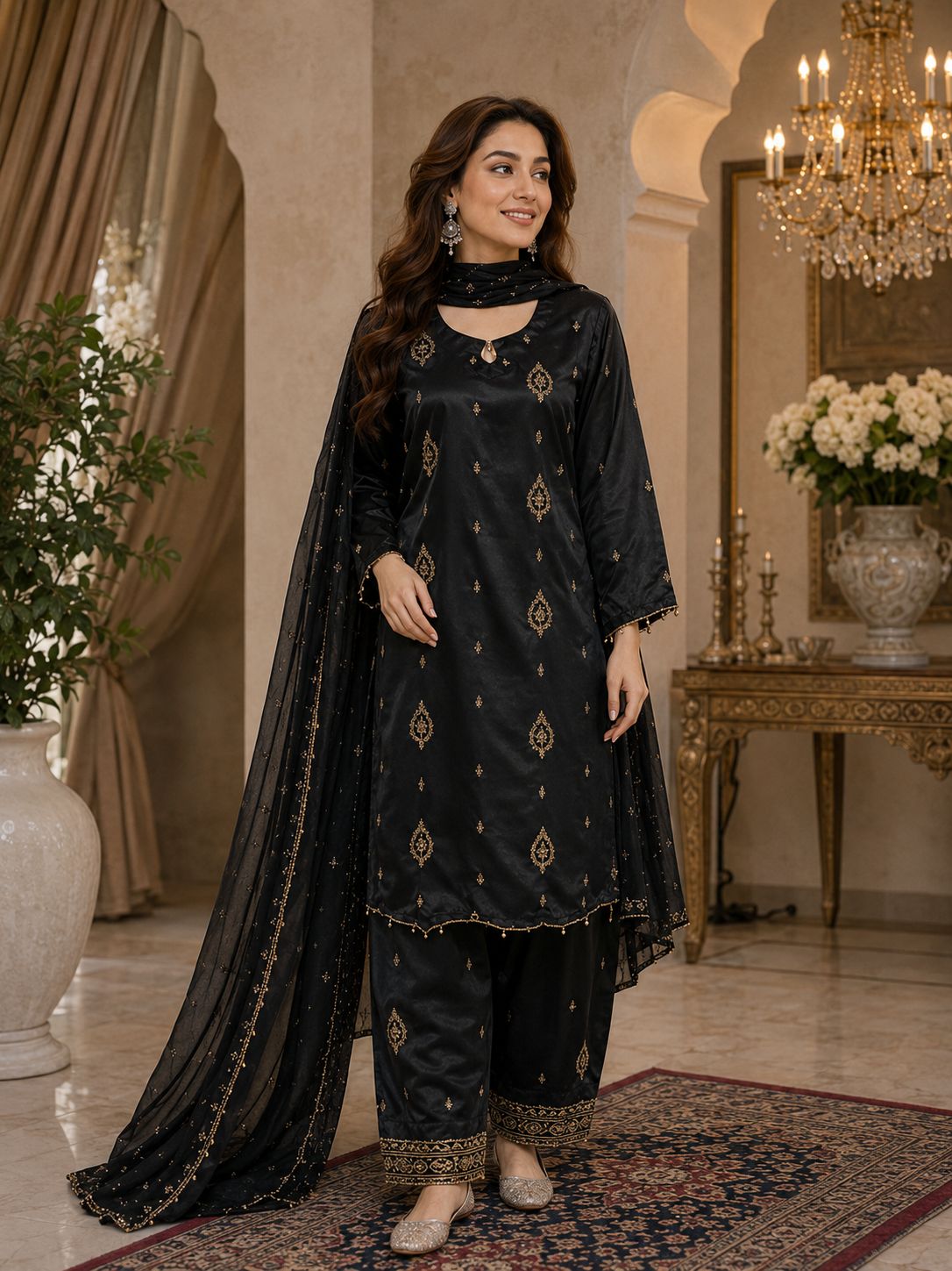 Farah Shalwar Suit – Pink Elegance