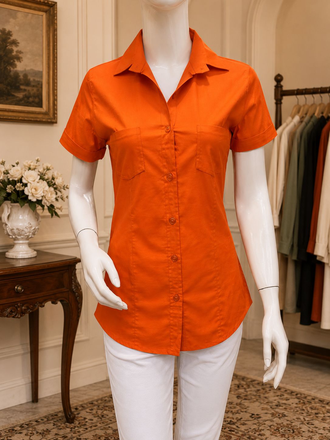 DressLee Classic Short Sleeve Cotton Shirt