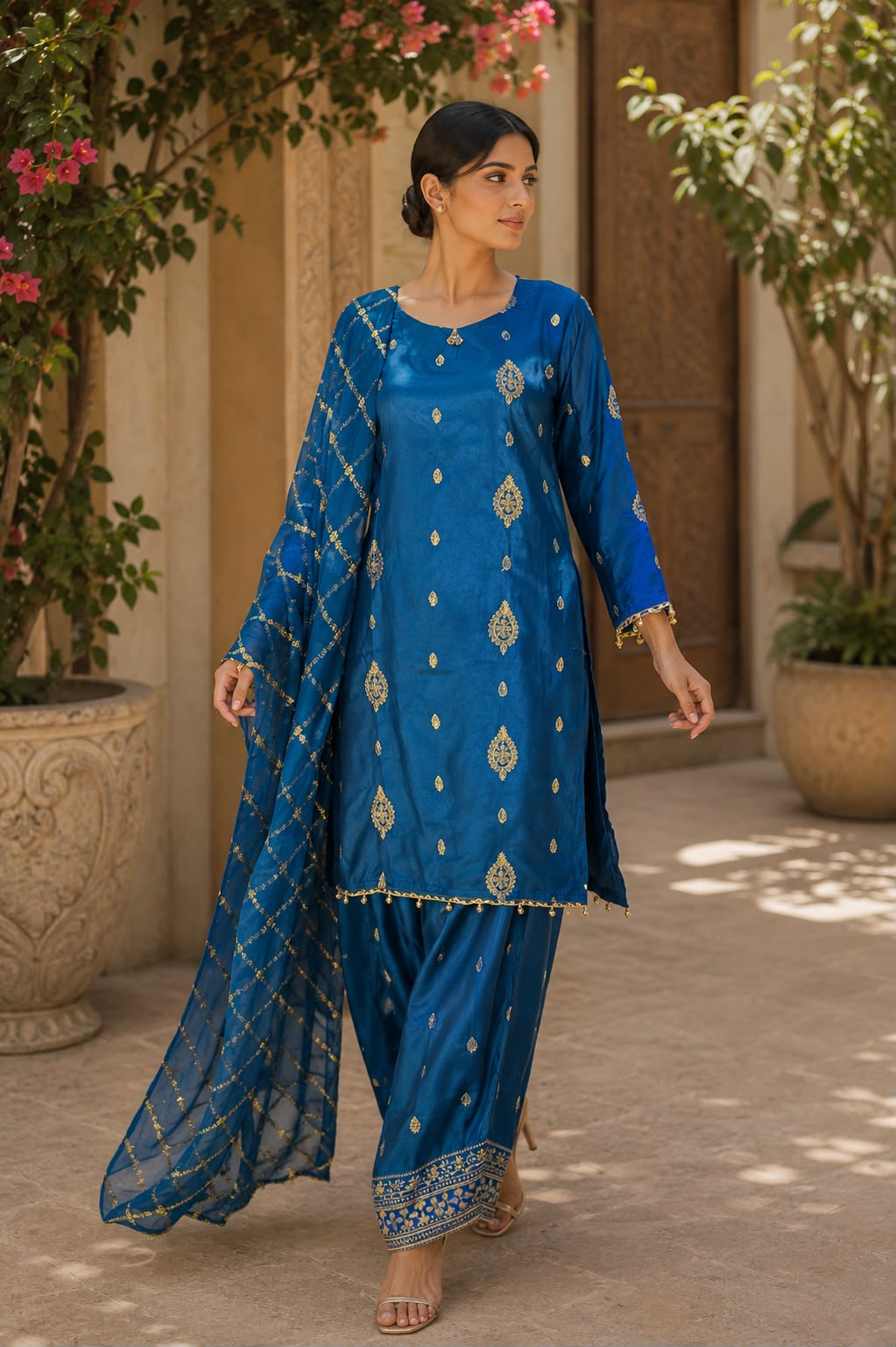 Farah Shalwar Suit – Pink Elegance