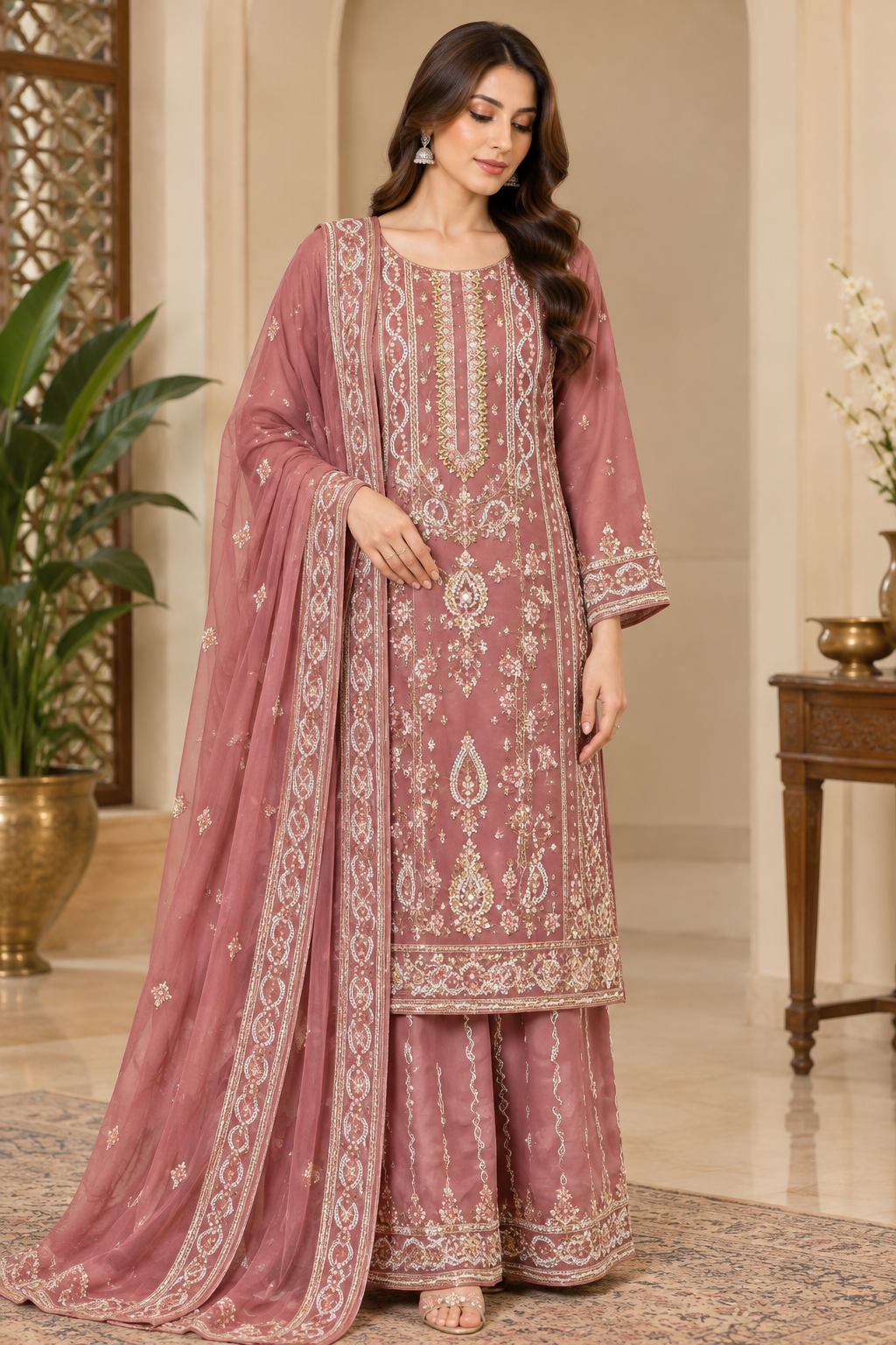 Regal Grace Embroidered 3PC Suit